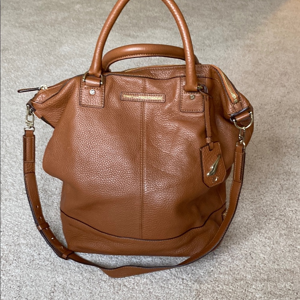 Diane von Furstenberg large Brown Leather Satchel Tote Bag